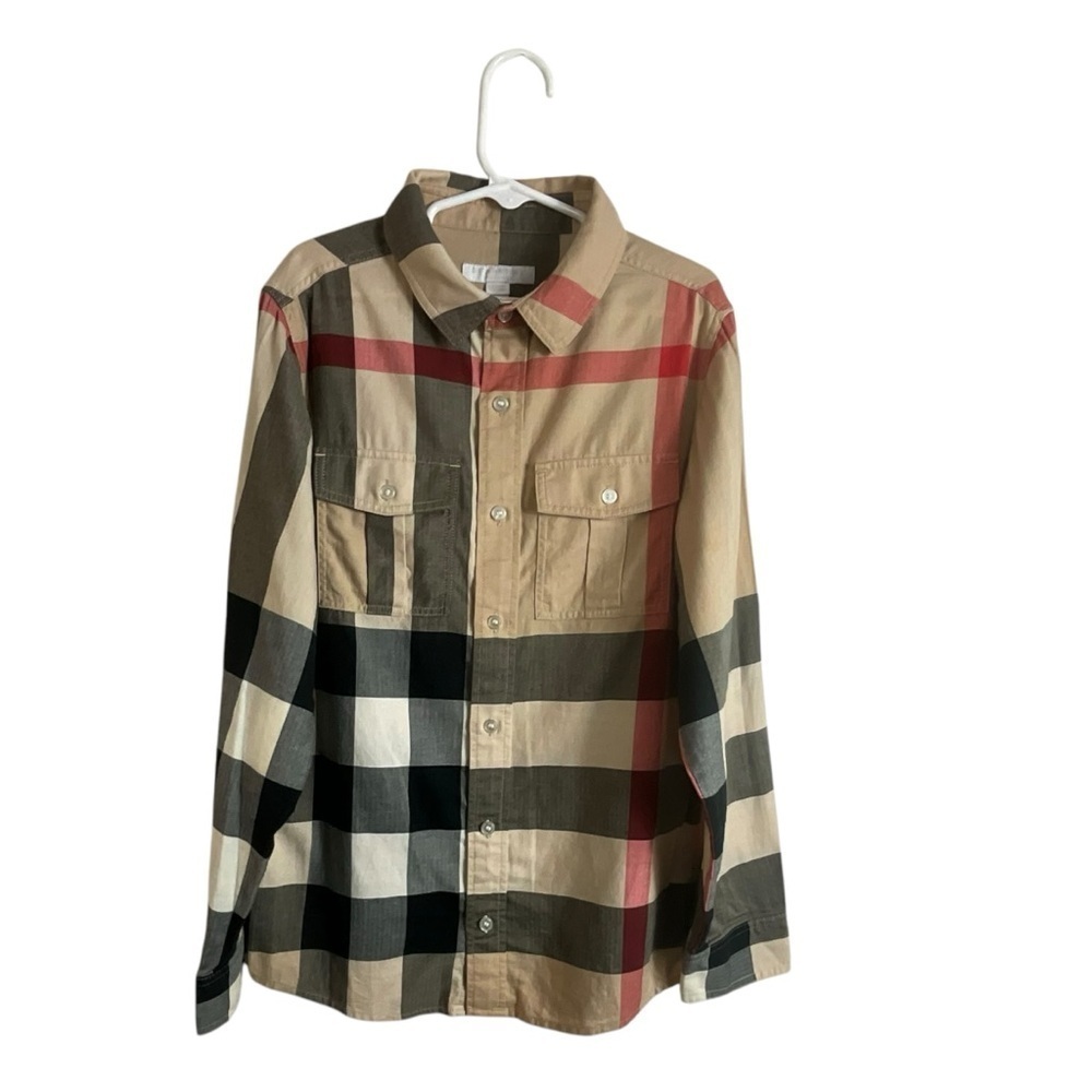 Burberry Boy’s‎ Nova Check Long Sleeve Converts to 3/4 Sleeve Button-Up Shirt